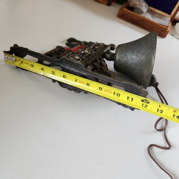 Vintage Door Bell Train Locomotive Cast Iron Rustic Farmhouse Wall Mount Dinner - Picture 8 of 10